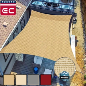 Outdoor Sun Shade Sail Garden Patio Pool Awning Canopy HDPE UV Rectangle Cover - Picture 1 of 14