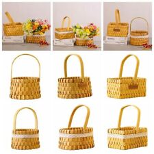 with Handle Storage Basket Brown Braid Baskets Gift Decorative Baskets