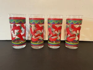 Four (4) VIntage Culver "Red Chilli Peppers" Highball Glass Tumblers - Picture 1 of 11