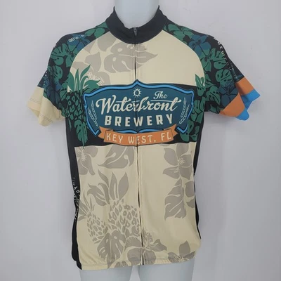 Camiseta deportiva de ciclismo Athlos Waterfront Brewery para hombre L floral hawaiana Key West FL Foto 1 de 4