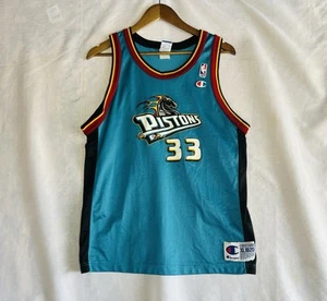 Vintage Champion Detroit Pistons #33 Grant Hill Basketball Jersey Size Youth XL - Picture 1 of 7