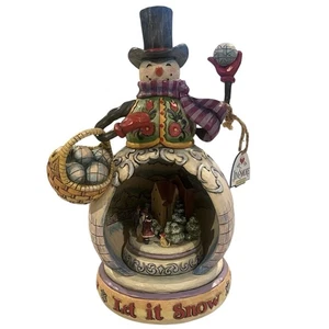 NWT Jim Shore 2007 The Fun Just Snowballs Revolving Musical Christmas  #4009014 - Picture 1 of 12