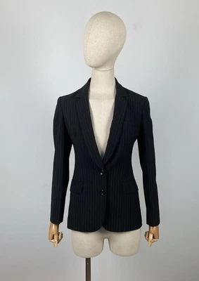 Chaqueta Blazer DOLCE GABBANA D&G Mujer Negra Estampado Rayas Dos Botones Talla 40 Foto 1 de 4
