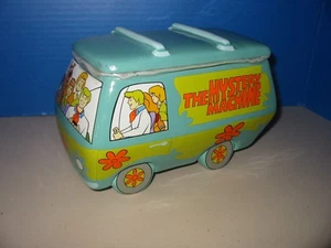 Scooby-Doo Gang Mystery Machine Van tarro de galletas de cerámica plateado búfalo grande nuevo - Imagen 1 de 15