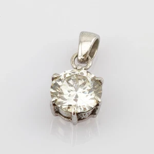 Eleganter Silberanhänger mit funkelndem Glasstein - Bild 1 von 2