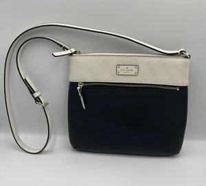Kate Spade New York Umhängetasche schwarz weiß 100% Leder - Bild 1 von 12