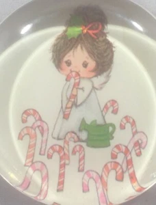 Vintage Norcross Art Glass Paperweight Christmas Angel Flat 2 1/2” X 1” B18 - Imagen 1 de 3