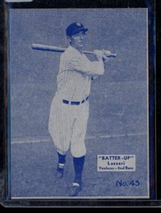 1934 R318 Batter Up #45 Tony Lazzeri Yankees Back Damage POOR LOOKS NICE!