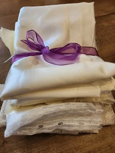 Lot Of Sewing Or Crafting Supplies Lace Material & Silky Rayon As Shown  - Picture 1 of 22
