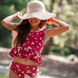Well Dressed Wolf Wildling American Beauty Floral Ruffle Tankini size 24 Months - Picture 1 of 7