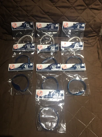 10 New York Yankees Rubber Bracelets POSADA JETER SHEFFIELD MUSSINA RODRIGUEZ Cover