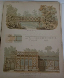 1882 Gartnerisches SKIZZEN-BUCH, TH.Nietner, Heft II, 16 Garden & Design Plates - Picture 1 of 12