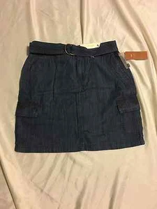 Sonoma: Women Modern Fit, Cargo Style, Med Denim Skort w/Belt: Blue, 4, 8 - Picture 1 of 5
