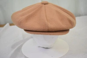 Vintage Wool Newsboy Cap Cabbie Duckbill Brim Brown Tan EUC - Picture 1 of 7