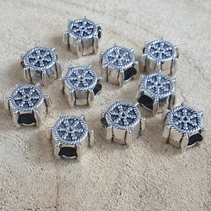 Großlochperlen 10 x Antik Silber Steuer Perlen Paracord Metallperlen Steuerrad - Bild 1 von 6