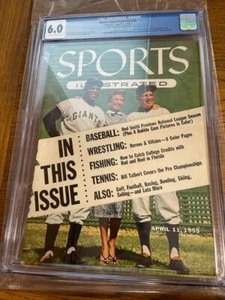 April 11, 1955 Willie Mays Giants RC First Sports Illustrated NO LABEL CGC 6.0 - Picture 1 of 5