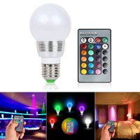 16 Color E27 3W RGB LED Lamp Light Magic Bulb Changing + IR Remote Control