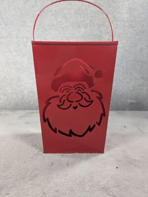 Candelabro votivo de metal Santa recortado color rojo bolsa de compras Foto 1 de 4