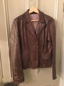 Fabulous DESIGNER LADIES LEATHER JACKET by .IT PINO COVINO ITALY SIZE 48 (16)  - Picture 1 of 7