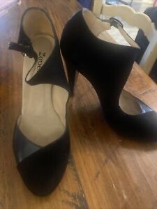 Repetto Paris Suede Round Toe High Heels Black Pump Shoes Sz 40 10