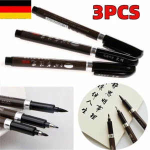 3x Chinesischer Stift Japanische Kalligraphie Schreiben Kunst Script Malerei-DE- - Picture 1 of 11
