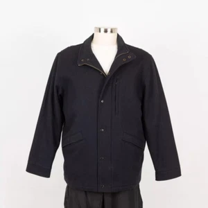 Mens Wool Jacket L Insulated Black - Picture 1 of 12