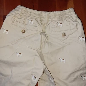 Janie and Jack 12 18 month boy Dog Embroider Pant Khaki Tan Jack Russell Terrier - Picture 1 of 6