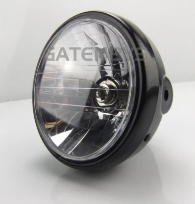 New Black 6.5" Fits Honda CG125 Motorcycle Headlight Assembly 12V 35/35 H4 Round - Image 1 of 4