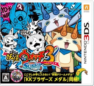 Nintendo 3DS Game Software Yo-kai Watch 3 Sushi w/ yo-kai Medal KK Bros. NEW - Image 1 of 4
