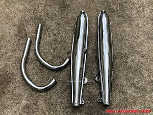 HONDA Benly 125 150  C95 CA95 C92 CA92 EXHAUST MUFFLER & HEADER PIPE 1PAIR Japan - Picture 1 of 12