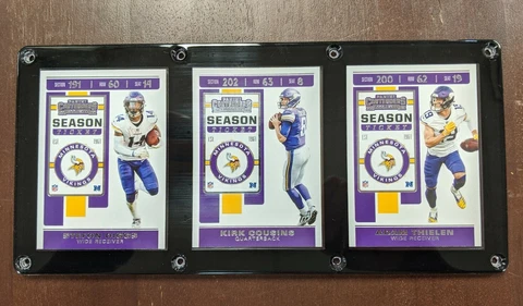 MINNESOTA VIKINGS 3 CARD PLAQUE STEFON DIGGS KIRK COUSINS ADAM THIELEN Cover