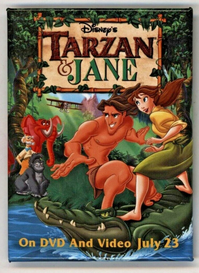 Película Disney Tarzán y Jane 2002 botón Pinback de 3 1/2" Foto 1 de 1