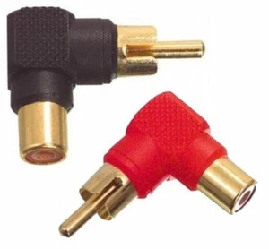 2x Adattatore Angolare RCA Placcato Oro Chinch Adattatore Angolare - Foto 1 di 1