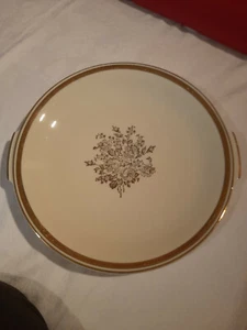 großer Teller / Kuchenplatte Schumann Bavaria mit Goldrand + Blumendekor - Bild 1 von 3