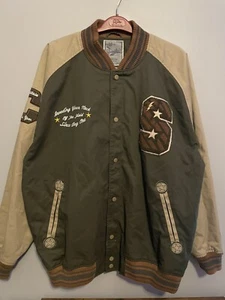 Springfield Classic Varsity Jacket Triumphant Size 2XL Green Beige (D118) - Picture 1 of 8