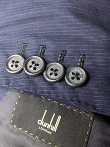 52R 42R Dunhill Italy 2pz Tuta Blu Navy Righe Giacca Pantaloni 35 X 31 - Foto 1 di 11