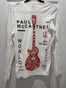 Camiseta PAUL MCCARTNEY Oficial Unisex Gira Mundial Manga Larga Pequeña Algodón Blanca - Imagen 1 de 4