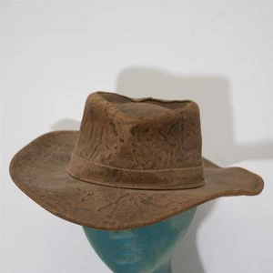 Vintage Henschel Hatquarters braun Leder Fedora Hut Medium - Bild 1 von 5