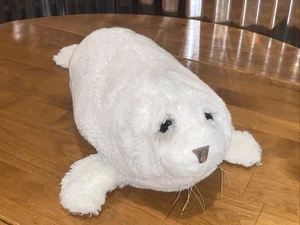 Peluche vintage Lou Rankin arpa bianca sigillo di Dakin 19" - Foto 1 di 7