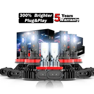 For Chevrolet Impala 2006-2013 6x Combo H9 H11 8K LED Headlight Fog Light Bulbs - Image 1 of 4