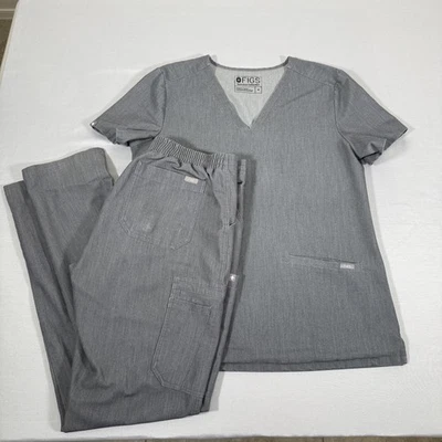 Figs Scrub Set Womens Medium Gray Medical Uniform Pants Top Technical Collection - Image 1 of 4