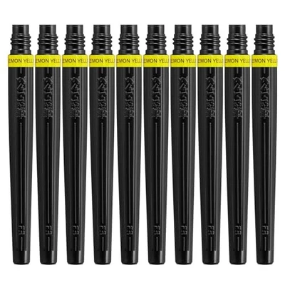 Pentel Brush Pen Art Brush XFR-105 Juego de 10 Amarillo Limón Foto 1 de 3