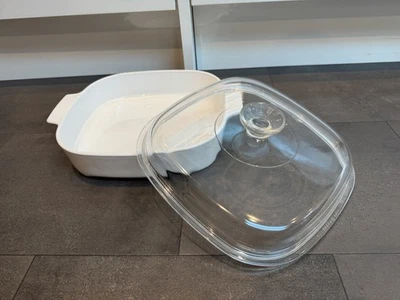 Vintage Corning Ware Casserole Dish mw-a10 2.5qt A-12 c w/PYREX Domed Lid  usa - Image 1 of 4