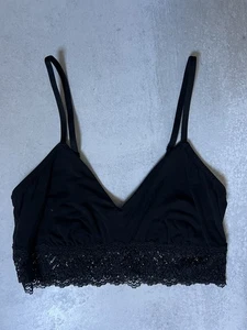 Cosabella Giulia Modal bralette bra Black wireless Sz S new stretch lace - Picture 1 of 4