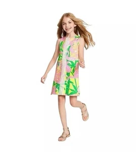 Lilly Pulitzer Target Fan Dance Dress Girl’s Large 10/12 Flamingo Floral NWT - Picture 1 of 12