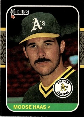 1987 Donruss Moose Haas Oakland Athletics #528 - Image 1 of 2
