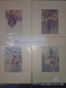 Cuatro impresiones occidentales 1909 5x6" materia 8x10 firmado N. C. Wyeth en el plato: 1909 - Imagen 1 de 9