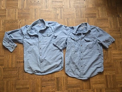 Carhartt Chambray Work Artists Shirt Relaxed Fit Long & Short Sleeve Both Medium - Image 1 of 4