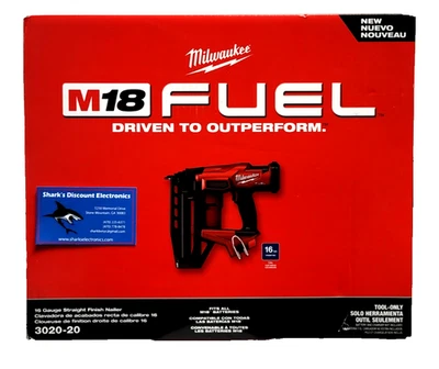 Pregador de acabamento reto Milwaukee M18 FUEL (3020-20) calibre 16. NOVO. FRETE GRÁTIS - Imagem 1 de 4