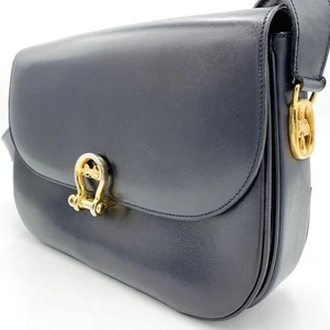 Borsa a tracolla Celine Carriage in pelle tutta pelle quadrata vintage usata metallo oro - Foto 1 di 17